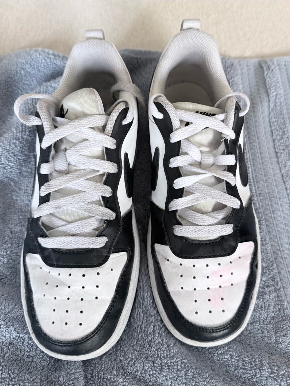 Nike Kids Black and White Lace-Up Sneakers
